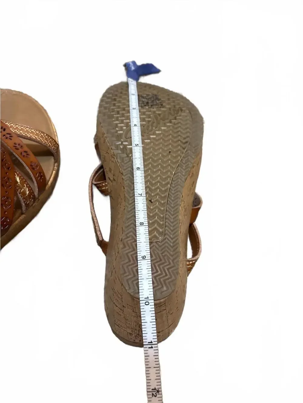 Skechers Cali Beverlee Tiger Posse Wedge Sandals Luxe Foam Strappy Brown US 8